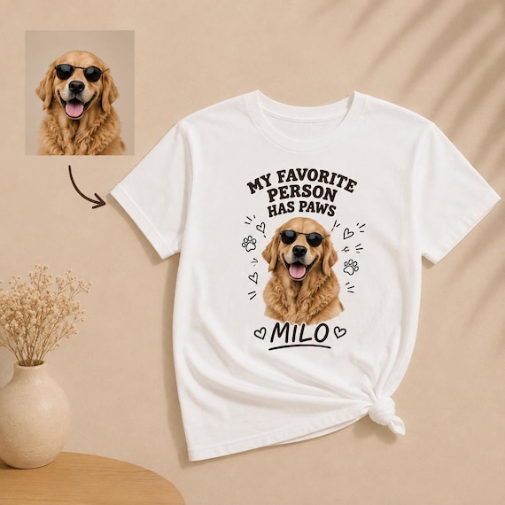 Personalized Pet Photo T-Shirt | My Favorite Person Has Paws