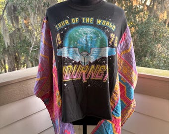 Journey 1979 Hippie T-shirt Poncho, one size fits most.