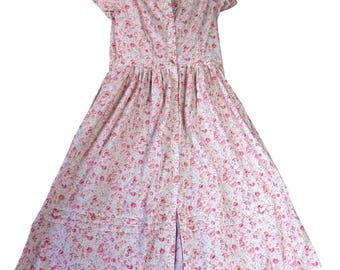 Vestido midi Lanz of Salzburg para mujer, talla grande, rosa, floral, estilo vintage Prairie **LEER