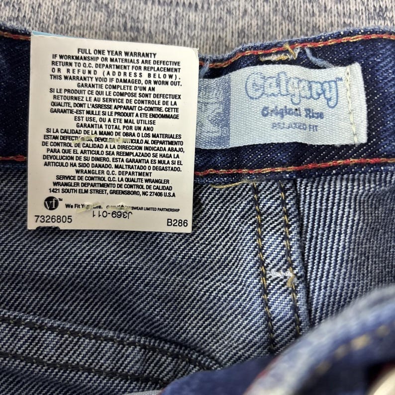 Wrangler 20x Calgary Relaxed Fit para mujer, tallas 15, 16, 36 x 33, tiro alto, nuevos con etiquetas. imagen 3