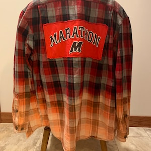 Upcycled and Hand Bleached Flannel Shirt - One of a Kind - Eco-Friendly