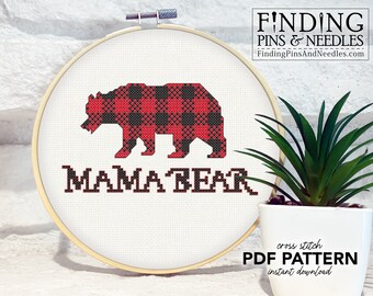 Mamãe Ursa - Padrão de Ponto Cruz (PDF)