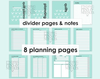 Quilt Planner Printable PDF | Quilting Organizer Binder Pages | Project Tracker, Fabric Inventory, Wishlist & Precuts