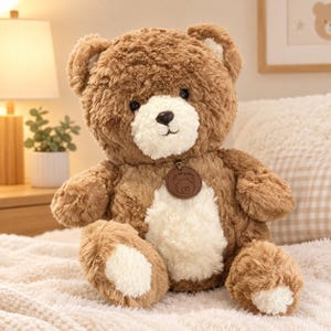 Plush Teddy Bear, Stuffed Animal, Cuddle Bear Pillow, Kids Birthday Gift, Nursery & Bedroom Decor
