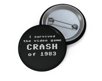 I survived the video game Crash of 1983 pin button | Custom Pin