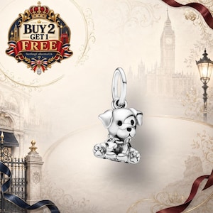 Labrador puppy hangertje, 925 sterling zilveren reishanger, past op een damesarmband met slangenketting, doe-het-zelf sieraden, kerstcadeau