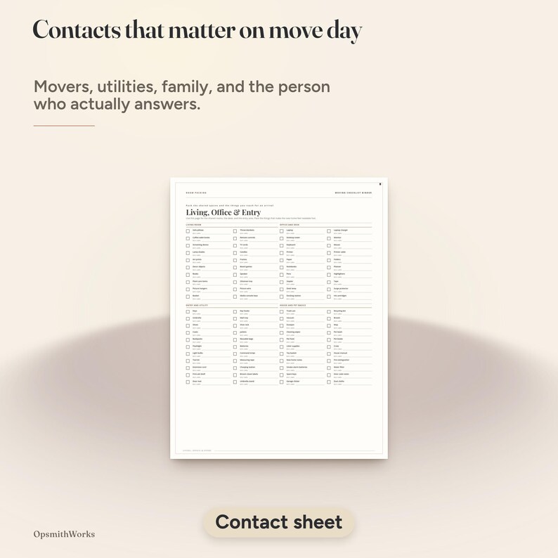 Moving Checklist Binder | Moving Planner Fillable PDF + Canva Template image 12