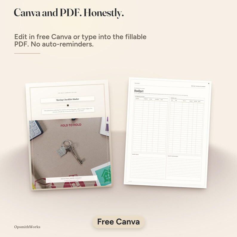 Moving Checklist Binder | Moving Planner Fillable PDF + Canva Template image 16