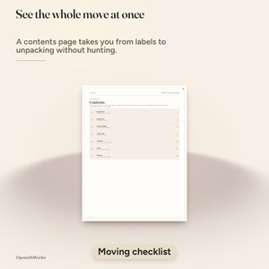 Moving Checklist Binder | Moving Planner Fillable PDF + Canva Template image 4