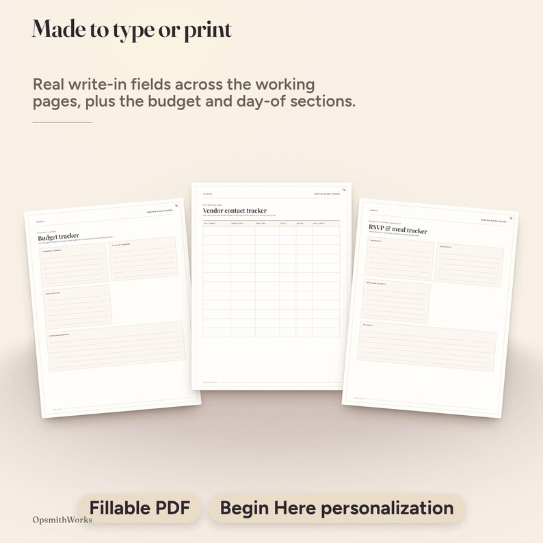 Wedding Budget Planner — Complete Cost Binder | Fillable PDF + Canva Template image 3
