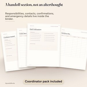 Carnet de planification et de coordination du jour J | Modèle Canva + PDF à remplir image 11