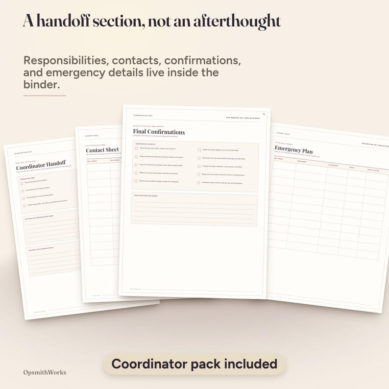 Carnet de planification et de coordination du jour J | Modèle Canva + PDF à remplir image 11