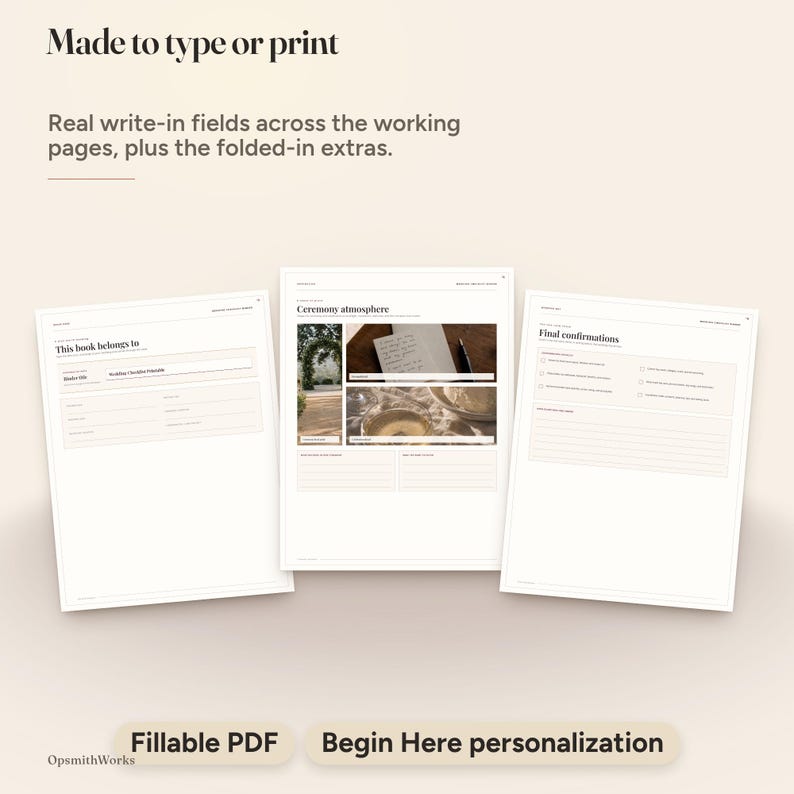Wedding Checklist Printable — Complete Planning Checklist | Canva Template + Fillable PDF image 3