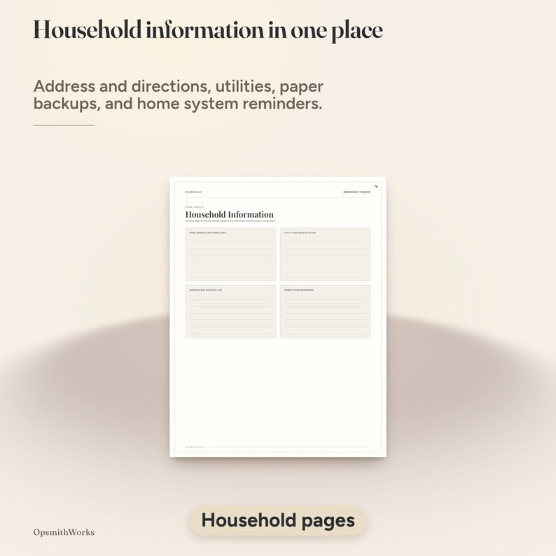 Emergency Binder — Household Ready Binder | Fillable PDF + Canva image 6