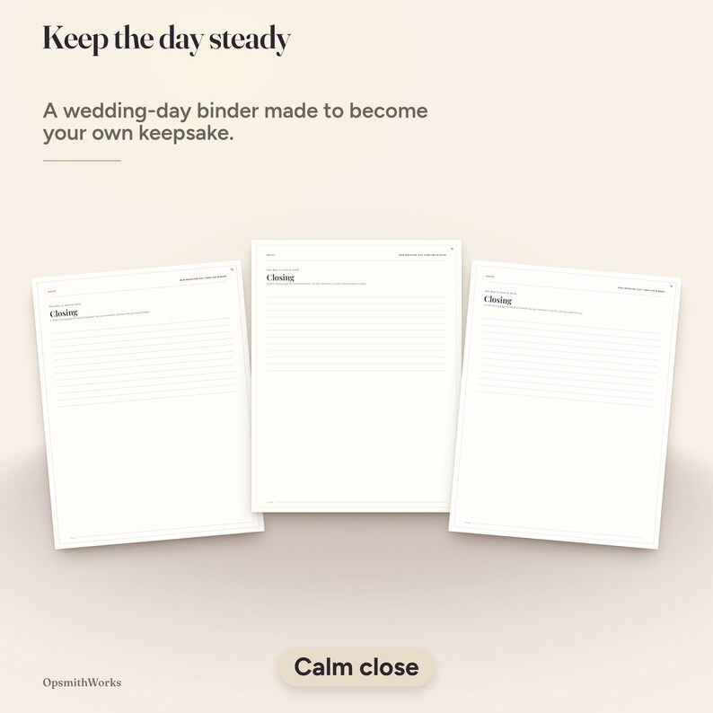 Carnet de planification et de coordination du jour J | Modèle Canva + PDF à remplir image 19