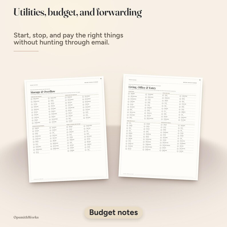 Moving Checklist Binder | Moving Planner Fillable PDF + Canva Template image 14