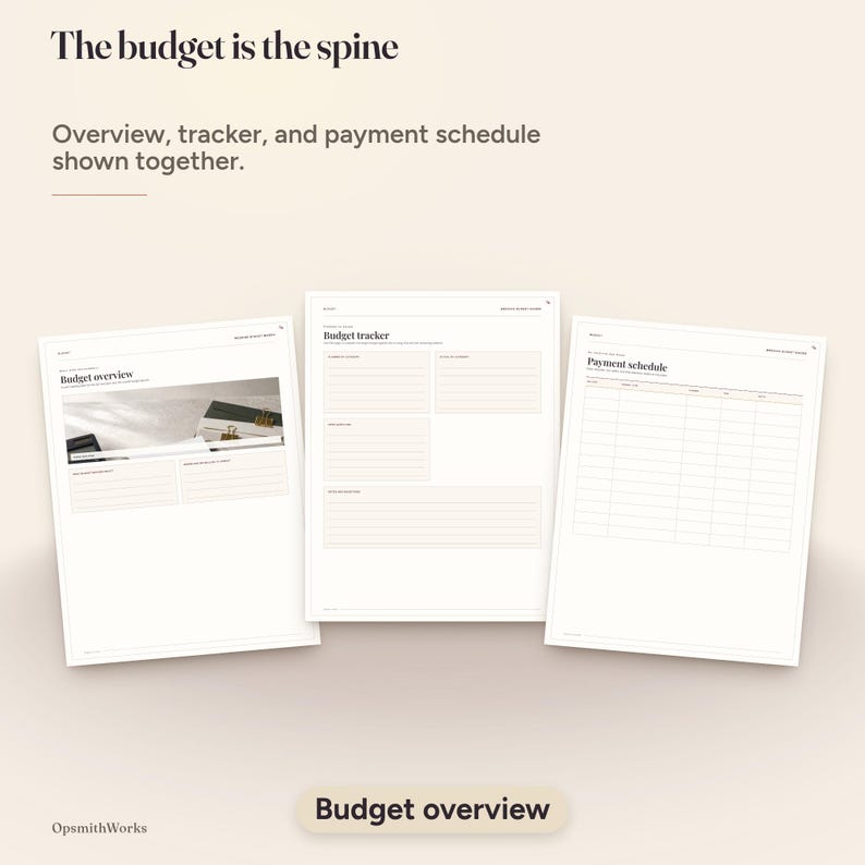 Wedding Budget Planner — Complete Cost Binder | Fillable PDF + Canva Template image 6