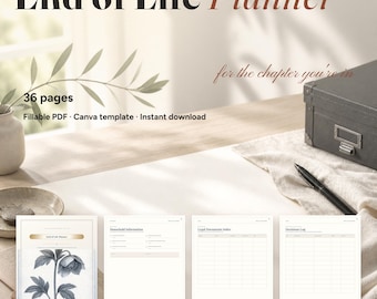 Planificateur de fin de vie — Classeur d'urgence et organisateur de succession | PDF à remplir + Canva