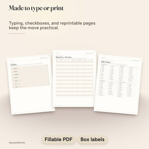 Moving Checklist Binder | Moving Planner Fillable PDF + Canva Template image 3