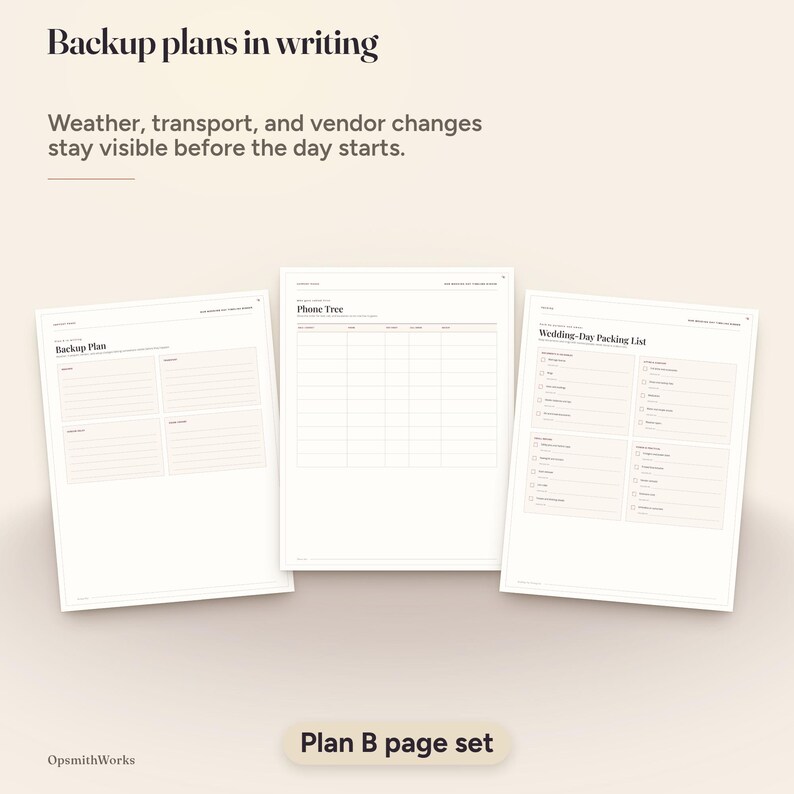 Carnet de planification et de coordination du jour J | Modèle Canva + PDF à remplir image 18