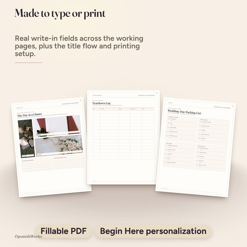 Carnet de planification et de coordination du jour J | Modèle Canva + PDF à remplir image 3