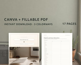 Home Maintenance Log | Seasonal Checklist, Repair Tracker + Fillable PDF