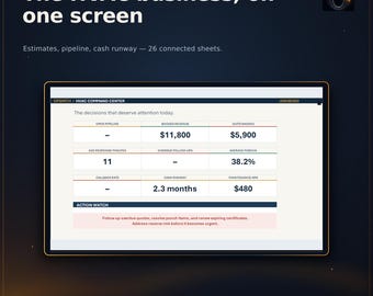 HVAC Contractor Command Center — Estimating, Job Costing, Service Pricing & Invoice Excel Template for Heating and Air Businesses