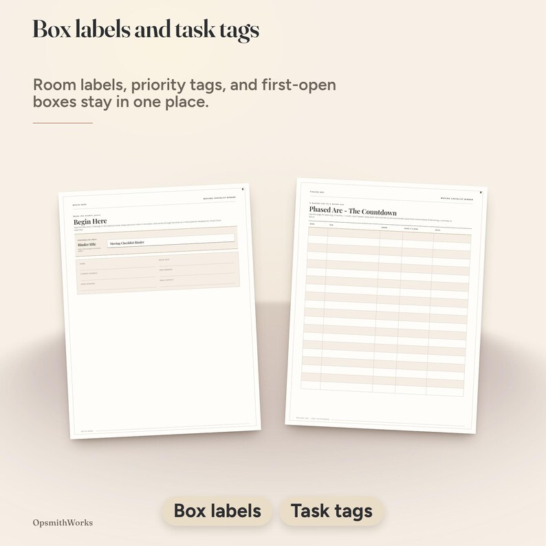 Moving Checklist Binder | Moving Planner Fillable PDF + Canva Template image 6