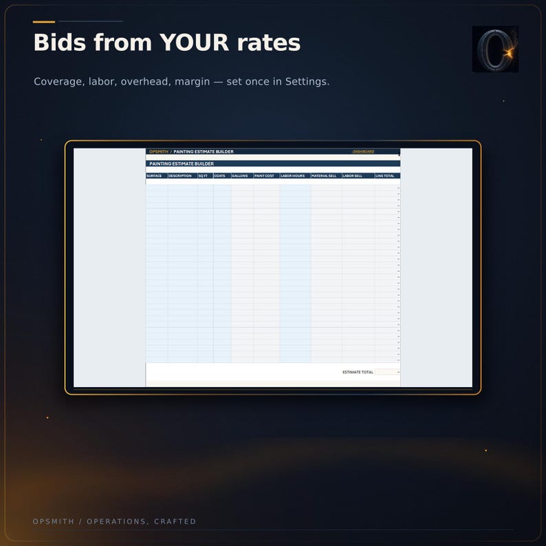 Painting Contractor Estimate Template | Job Costing Bid Calculator (Excel Spreadsheet) Bild 14