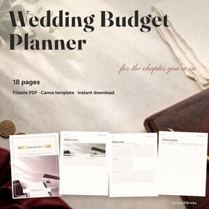 Wedding Budget Planner — Complete Cost Binder | Fillable PDF + Canva Template image 1