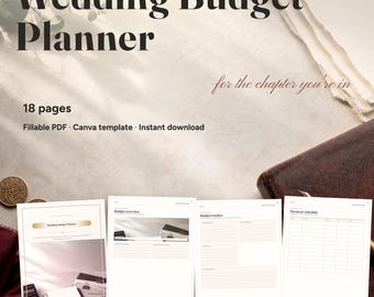 Wedding Budget Planner — Complete Cost Binder | Fillable PDF + Canva Template