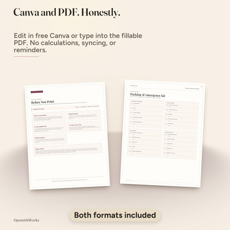 Wedding Checklist Printable — Complete Planning Checklist | Canva Template + Fillable PDF image 7
