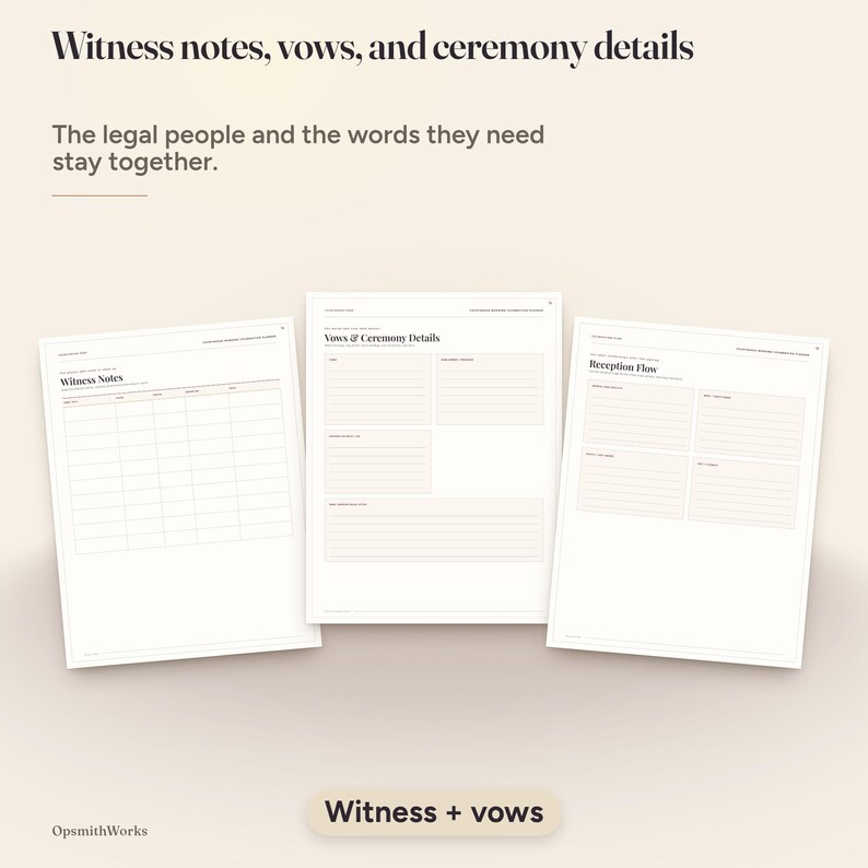 Courthouse Wedding Celebration Planner | Canva Template + Fillable PDF image 7