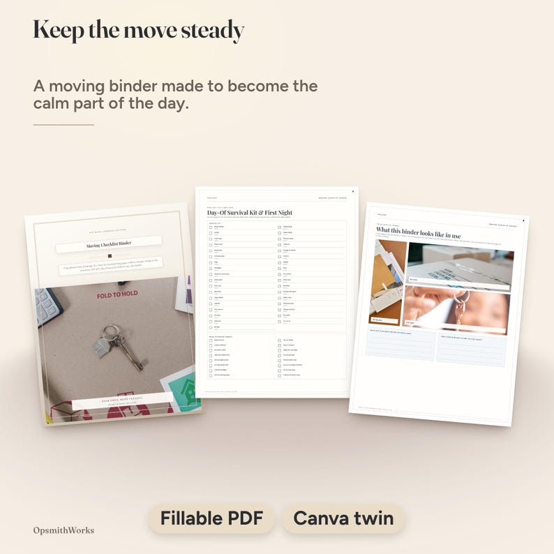 Moving Checklist Binder | Moving Planner Fillable PDF + Canva Template image 20
