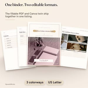Courthouse Wedding Celebration Planner | Canva Template + Fillable PDF image 2