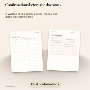 Carnet de planification et de coordination du jour J | Modèle Canva + PDF à remplir image 12