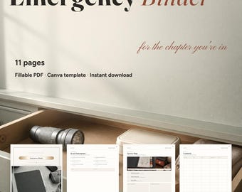 Emergency Binder — Household Ready Binder | Fillable PDF + Canva
