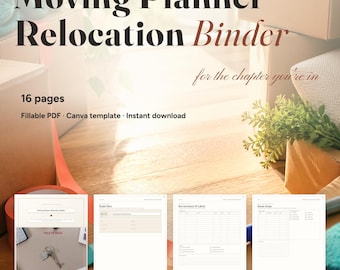 Moving Planner Relocation Binder | Fillable PDF + Canva