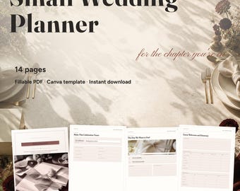 Small Wedding Planner | Printable Template + Fillable PDF