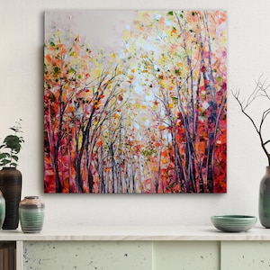 Autumn painting, by Tatjana Ruzin, One of a kind Art, Thanksgiving décor, Oil Painting, Landscape painting, Wall art,Original Art,Fall decor