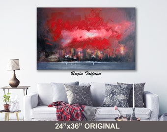 Abstract City, Abstract Art, Colorful Modern, Art Painting, Original Artwork, Abstract Painting, Original Painting, Oil Painting, Wall Art