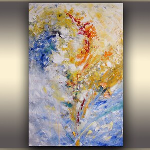 Oil Painting,Abstract Art, Colorful Modern Art, ORIGINAL Art, palette knife, Floral Art, Flower Painting, Canvas Art, Valentine&#39;s Day Gift