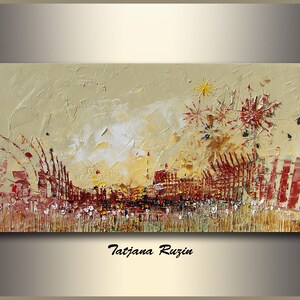 Abstract, Oil Painting,Cityscape,  Art, ORIGINAL Abstract Painting, Impressionist, palette knife, Unique Gift for Christmas, Made to order