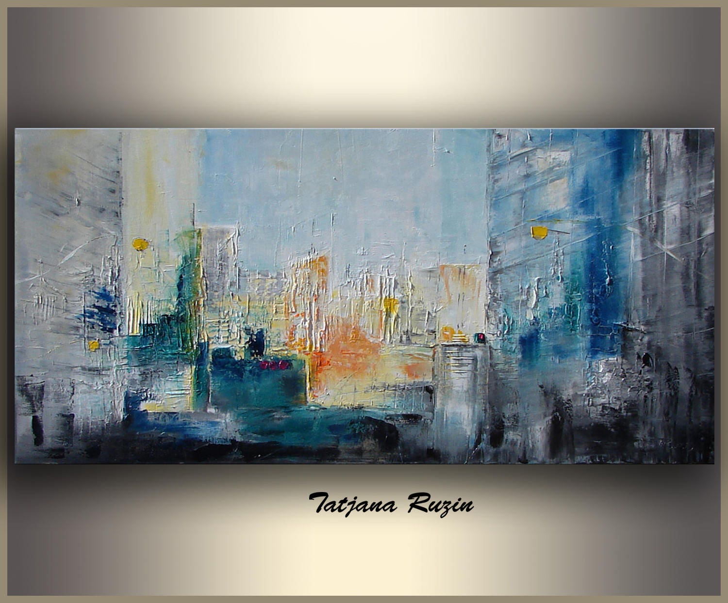 Large Abstract Painting Urban art Oil Painting Abstract cityscape