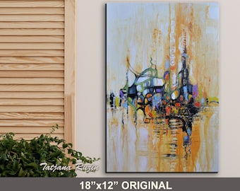 Abstract City, Abstract Art, Colorful Modern, Art Painting, Original Artwork, Abstract Painting, Original Painting, Oil Painting, Wall Art