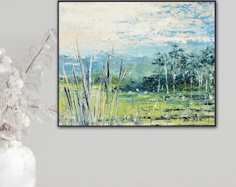 Abstract landscape Oil Painting: Original Art Painting on canvas 8x10