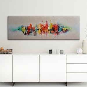 Skyline, by Tatjana Ruzin, Abstract painting, Colorful, wall art, Large original painting, acrylic Painting, Cityscape, Abstract Art,Artwork