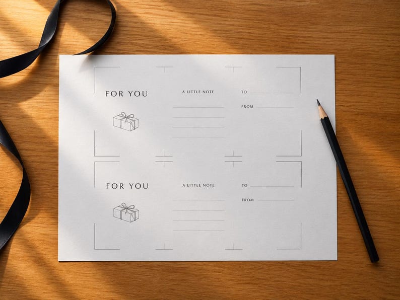 For You Folded Note | Printable Mini Greeting Card | Instant Download ...