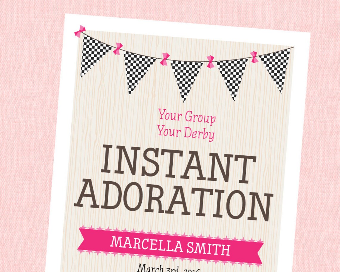 Editable Powder Puff Derby Style Award Certificates INSTANT Etsy