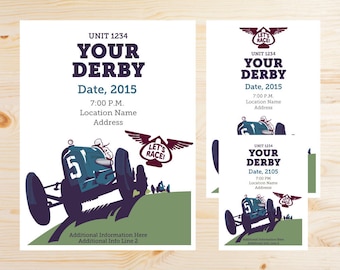 Editable Derby Invitations and Flyers - INSTANT DOWNLOAD PRINTABLE - Retro Collection